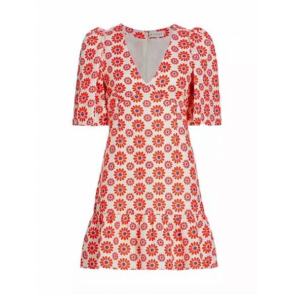 NEW RHODE mariana mini dress in retro fleur pink - Picture 4 of 4